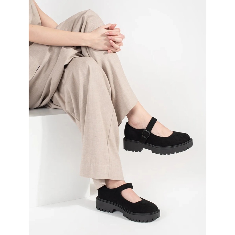Goodin Scarpe nere sulla piattaforma in pelle scamosciata nero 2