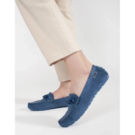 Goodin Mocassini in pelle scamosciata da donna blu 1