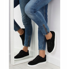 Sneakers da donna in camoscio nero NB172 Nero bianco 1