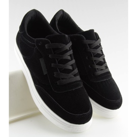 Sneakers da donna in camoscio nero NB172 Nero bianco 2