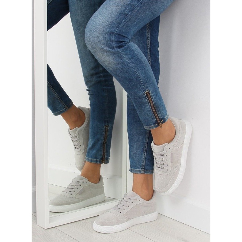 Sneakers da donna in camoscio grigio NB172 LT.GRIGIO bianco 1