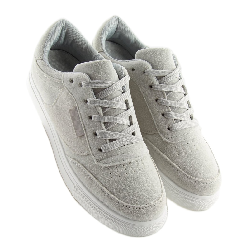 Sneakers da donna in camoscio grigio NB172 LT.GRIGIO bianca 2