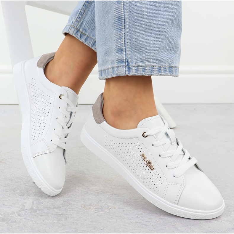 Scarpe sportive in pelle filippo bianca dp6738 bianco 1