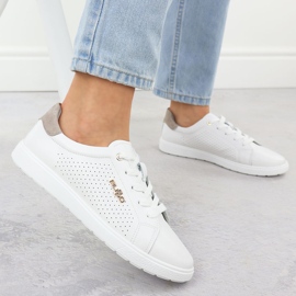 Scarpe sportive in pelle filippo bianca dp6738 bianco 2