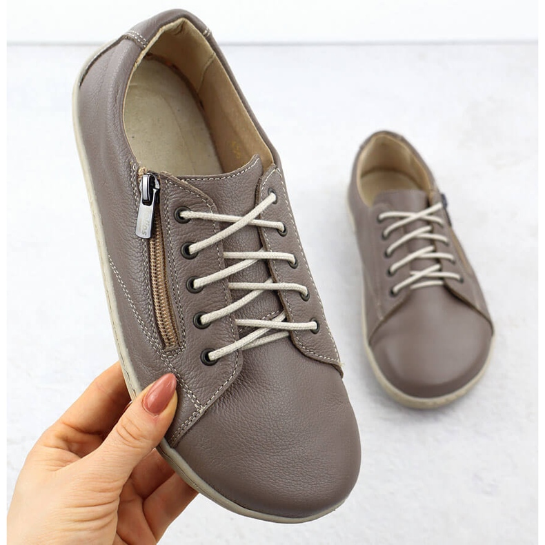 Scarpe in pelle da donna Kaki Helios 436 verde 1