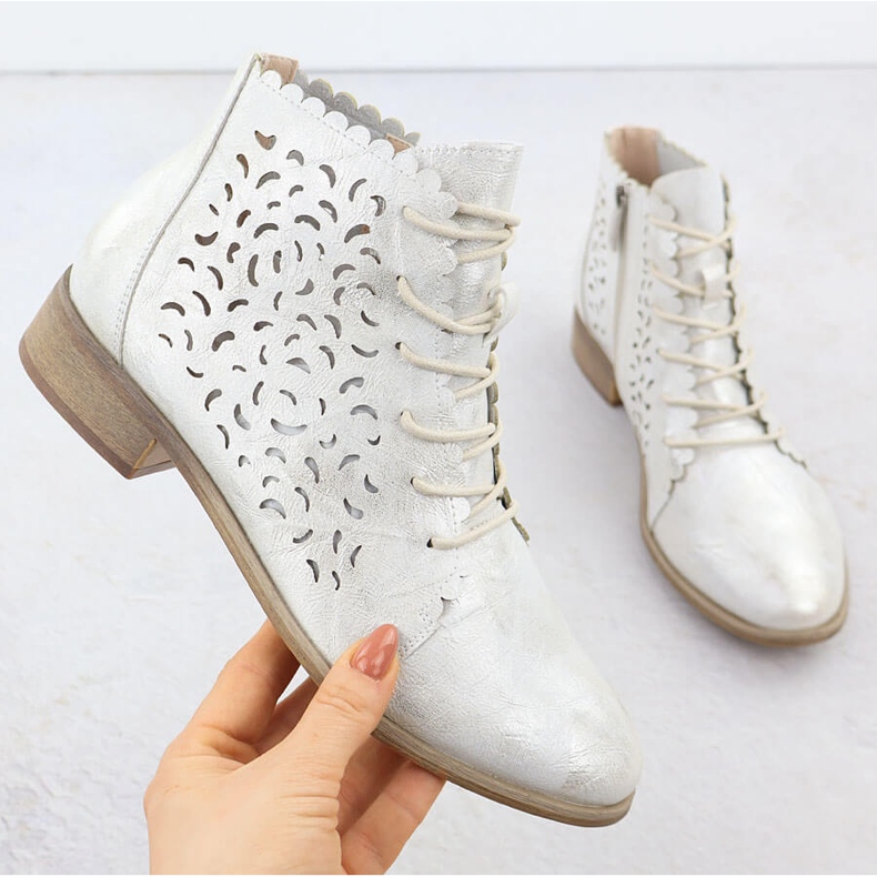 Stivali da donna Openwork femminile Potocki placcato in oro bianco 25-12646 1
