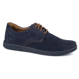 KOMODO Scarpe da uomo in pelle casual 933/l/2 blu navy 1