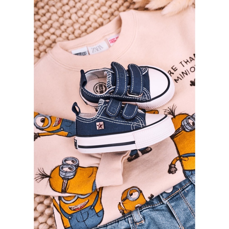 Sneakers Basse Per Bambini Con Velcro Big Star HH374201 Navy Blue 4