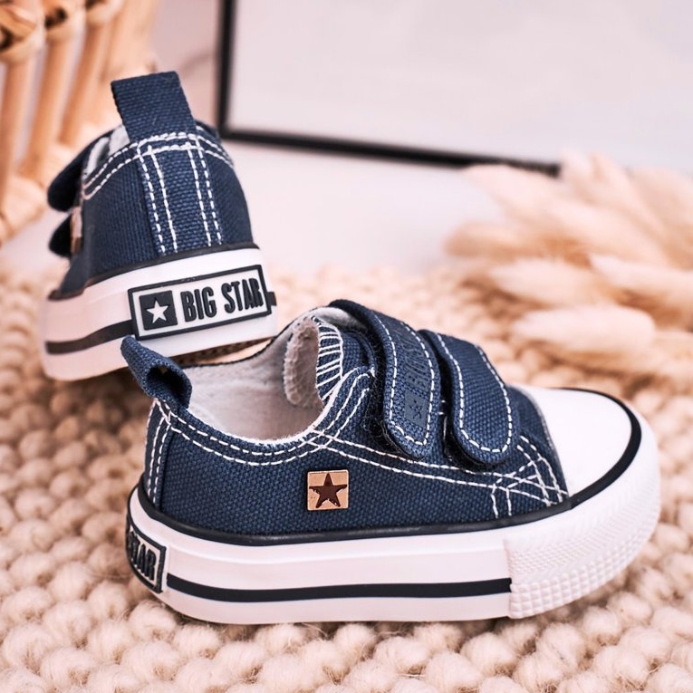 Sneakers Basse Per Bambini Con Velcro Big Star HH374201 Navy Blue 3