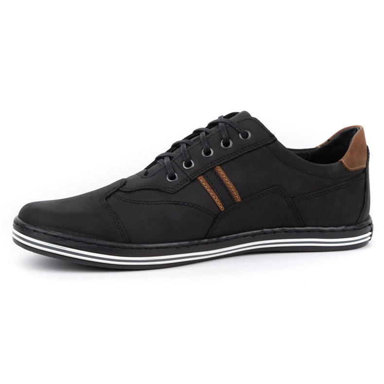 Polbut Scarpe casual da uomo 1801 nabuk nero / cammello 1