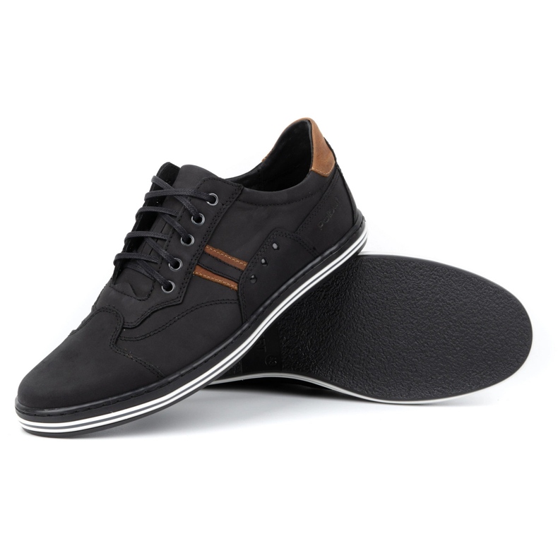 Polbut Scarpe casual da uomo 1801 nabuk nero / cammello 2