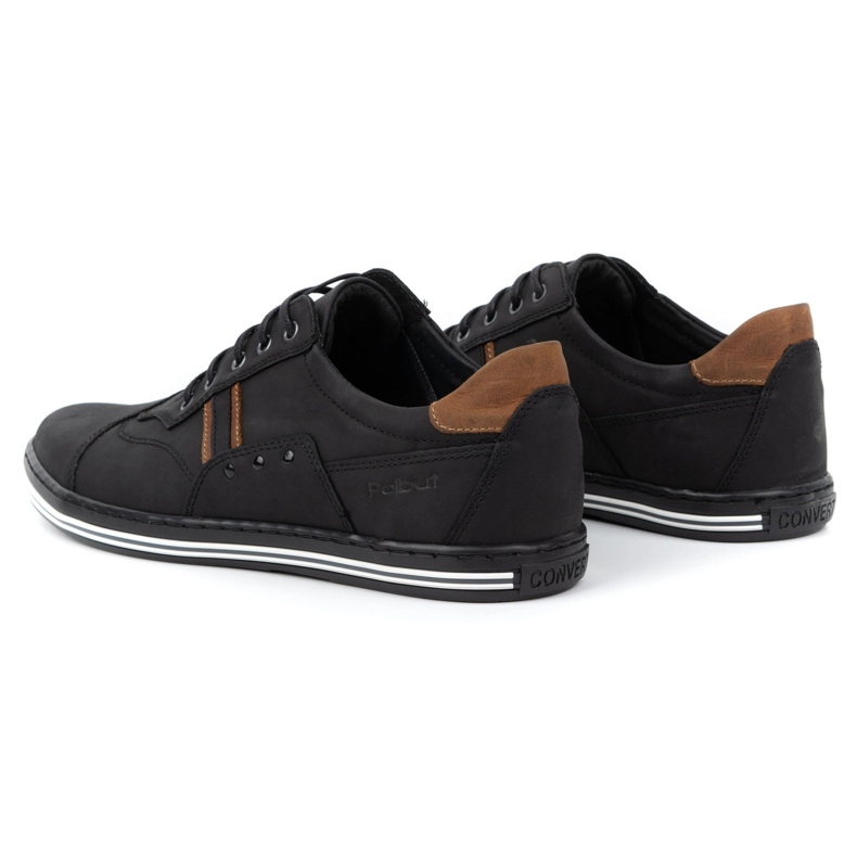 Polbut Scarpe casual da uomo 1801 nabuk nero / cammello 4
