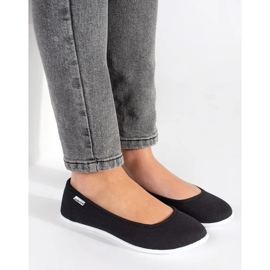 Ballerine da donna in tessuto nero 1