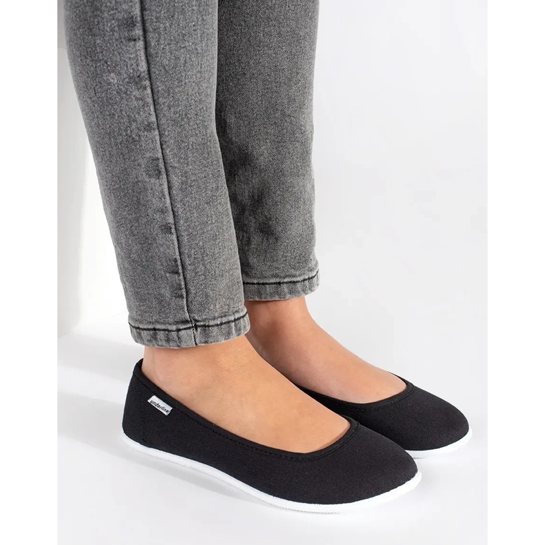 Ballerine da donna in tessuto nero 1