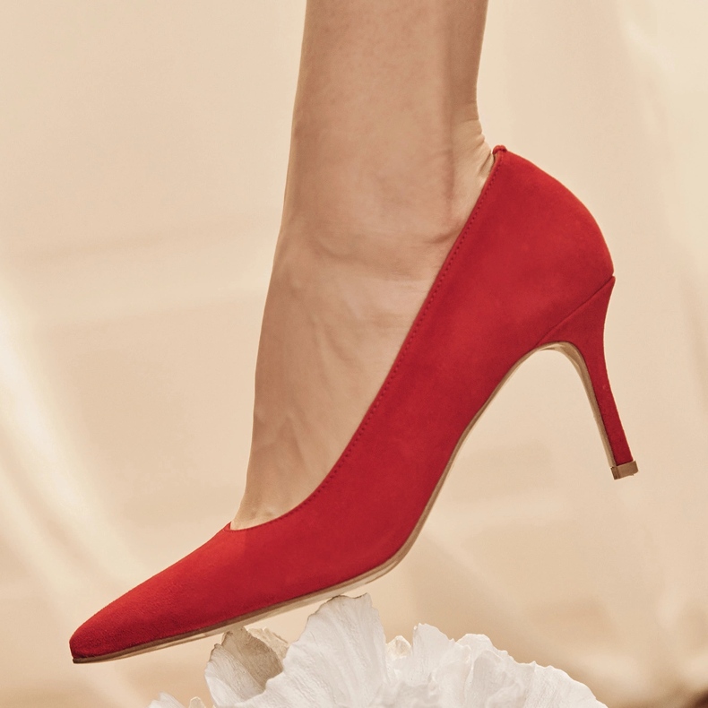 Marco Shoes Eleganti tacchi in camoscio rosso 2