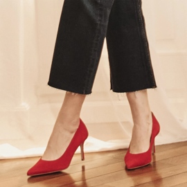 Marco Shoes Eleganti tacchi in camoscio rosso 1