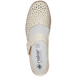 Scarpe in pelle beige per velcro beige rieker 41399-14 1