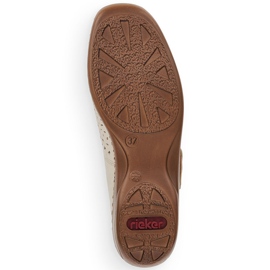 Scarpe in pelle beige per velcro beige rieker 41399-14 2