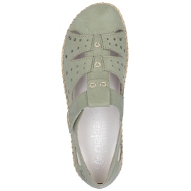 Scarpe da donna con velcro, Openwork Green Rieker 44852-52 verde 1