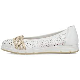Ballerinas femminile openuwork comodo Rieker bianco L3062-80 bianca 2