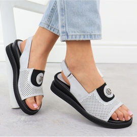 Jezzi Sandali femminili su una piattaforma con in gomma Silver Jeszi RMR2267-2 d'argento 1