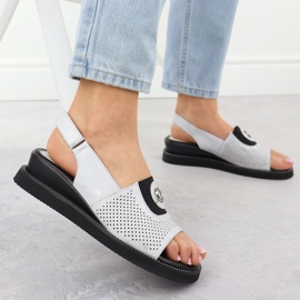 Jezzi Sandali femminili su una piattaforma con in gomma Silver Jeszi RMR2267-2 d'argento 2