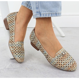 Scarpe da lavoro da donna con tacchi bassi beige M. Daszyński SA222-3 1