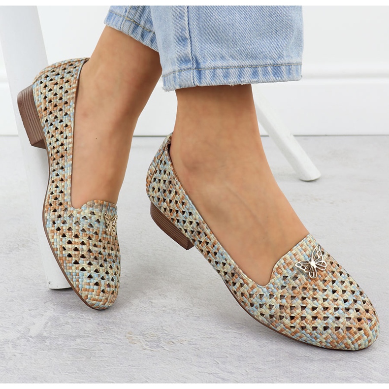 Scarpe da lavoro da donna con tacchi bassi beige M. Daszyński SA222-3 1