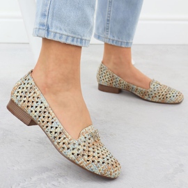 Scarpe da lavoro da donna con tacchi bassi beige M. Daszyński SA222-3 2
