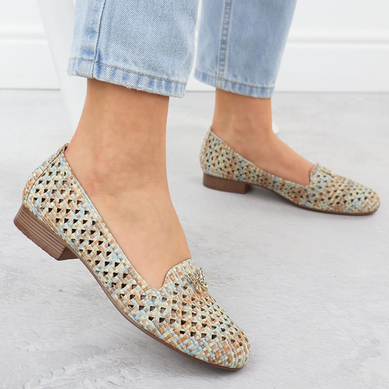 Scarpe da lavoro da donna con tacchi bassi beige M. Daszyński SA222-3 2