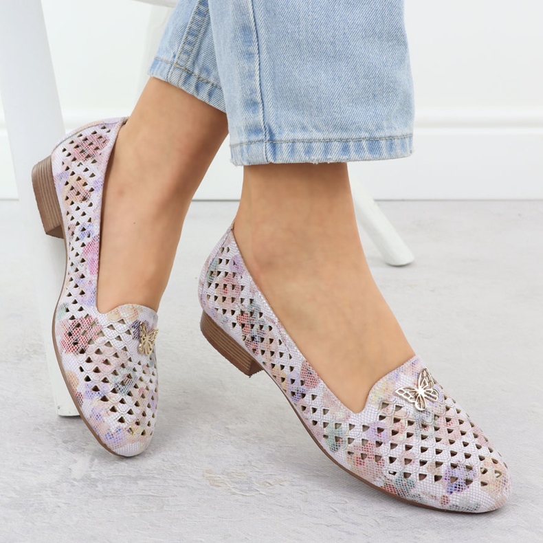 Scarpe da donna con i fiori con i fiori M. Daszyński SA222-3 multicolore 1