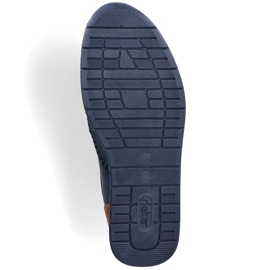 Scarpe da uomo comodi mocassini blu scuro Rieker 11954-14 1