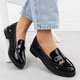 S.Barski MocaSins Shoes Women's Lackred Black S. Barski Hy51-379 nero 1
