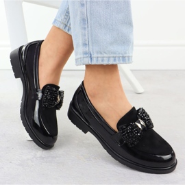 Mococcasins Shoes Women Varnoned con un prua Black S.Barski Hy51-319 nero 1