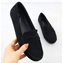 MocaSins Women's Black Evento 7673 Scarpe in pelle scamosciata femminile nero 1