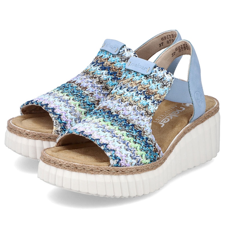 Rieker Women's Sandals in pelle Inserto blu 1