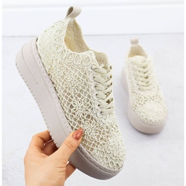 Scarpe da donna in pizzo sulla piattaforma Beige T.Sokolski W503 1