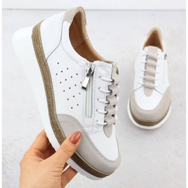 Scarpe in pelle da donna per zeppe bianche T.Sokolski W25-202 bianco 1