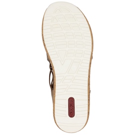 Sandali da donna sulla piattaforma con beige rieker 62741-90 1