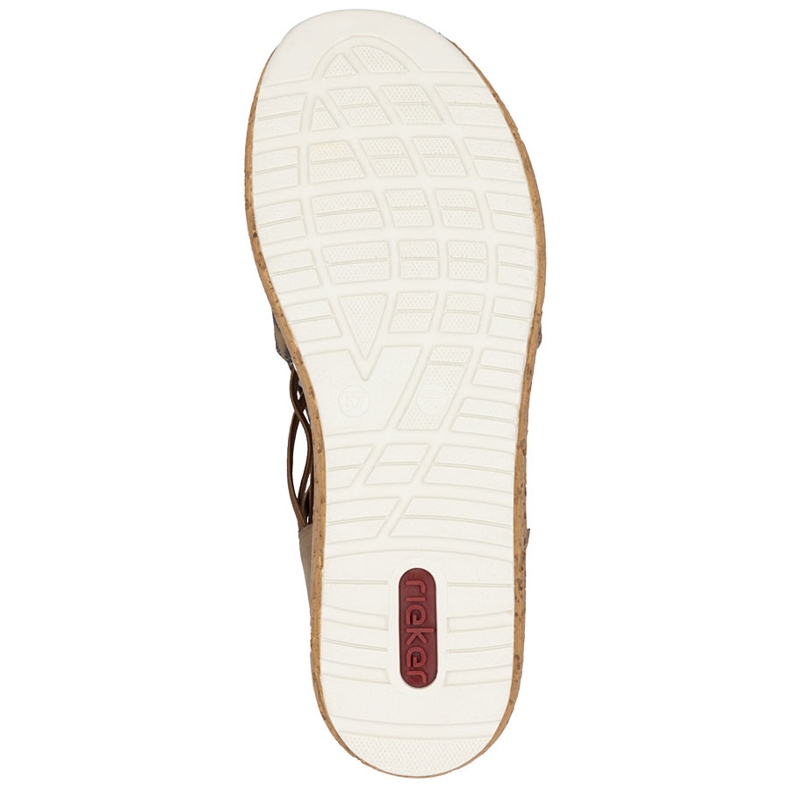 Sandali da donna sulla piattaforma con beige rieker 62741-90 1
