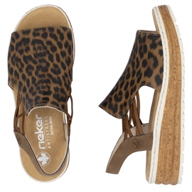 Sandali da donna sulla piattaforma con beige rieker 62741-90 2