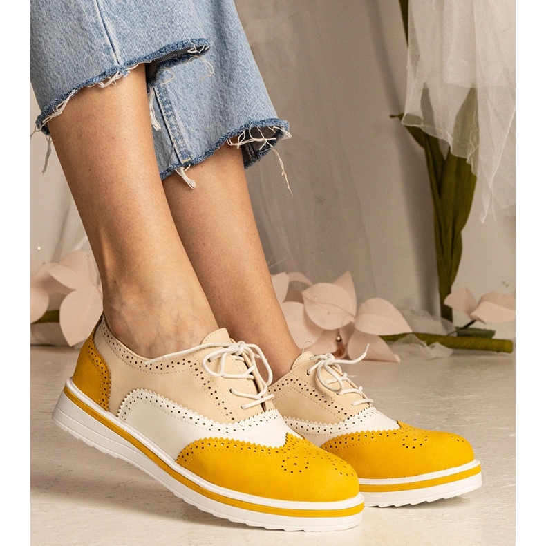 Scarpe Oxford classiche gialle giallo 1