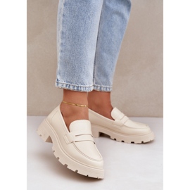 Mocassini da Donna in Ecopelle, Beige Chiaro 2