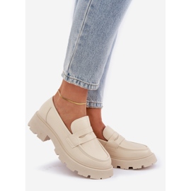 Mocassini da Donna in Ecopelle, Beige Chiaro 1