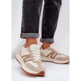Scarpe Sportive da Donna con Plateau, Beige 2