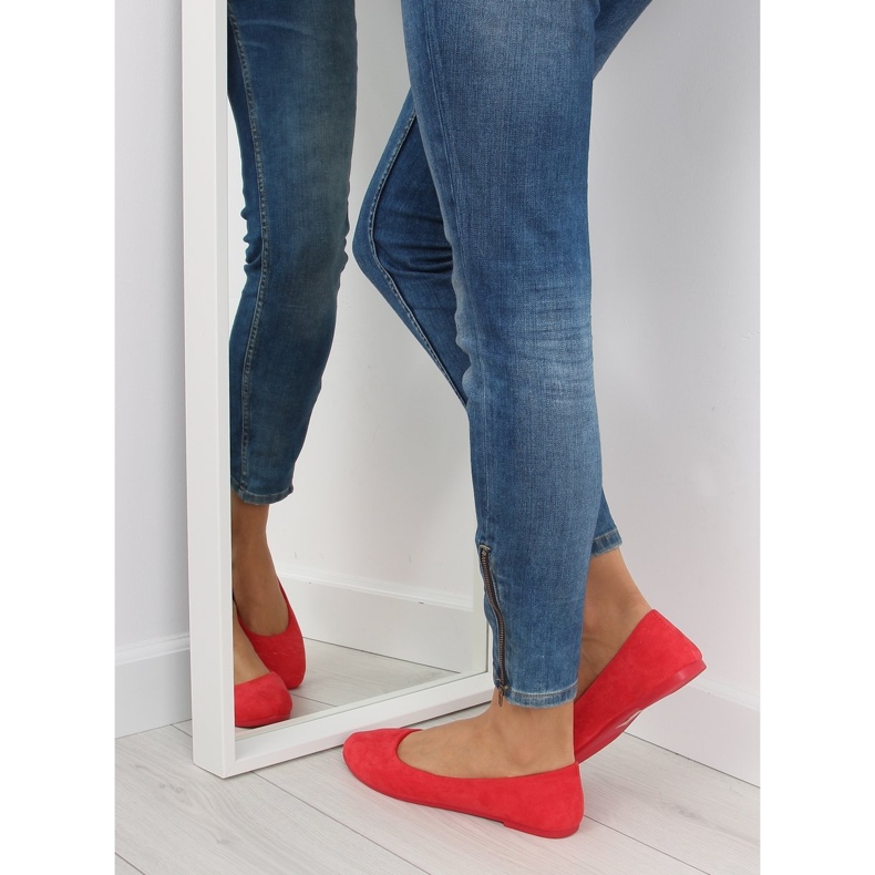 Ballerine da donna rosso tenue rosso 2