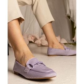 Violet Women's Openwork Felers con un ornamento viola 1