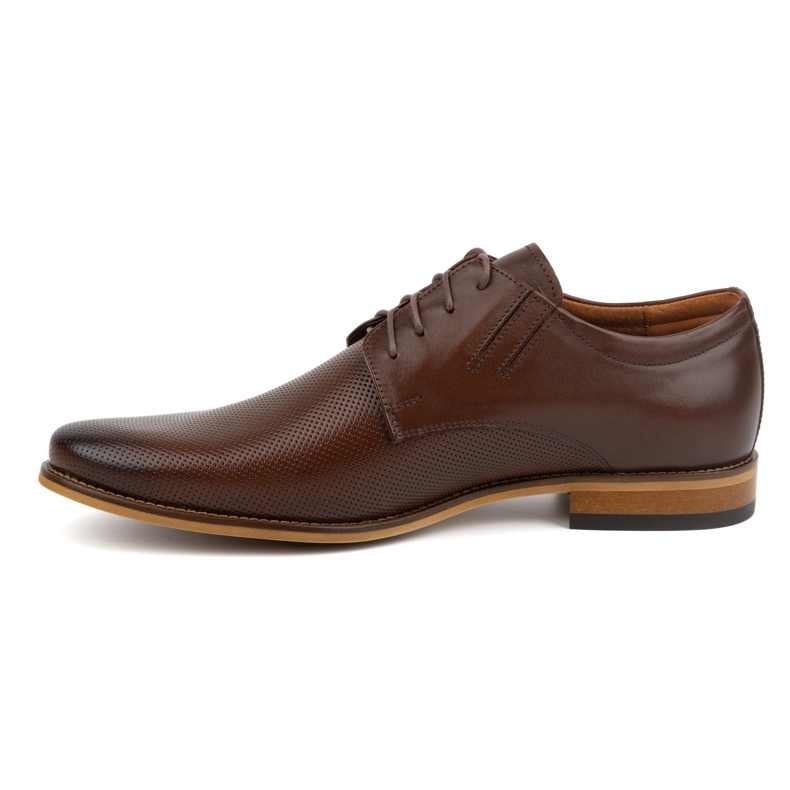 Olivier Eleganti scarpe in pelle maschile 483 in un colore marrone scuro 1