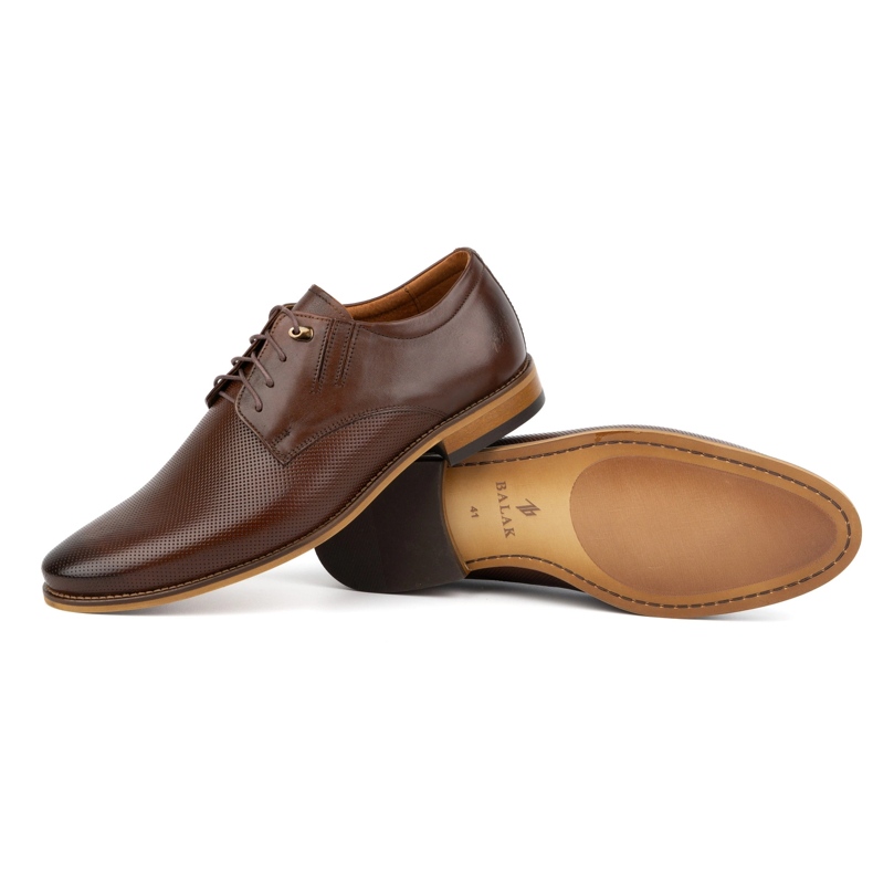 Olivier Eleganti scarpe in pelle maschile 483 in un colore marrone scuro 3