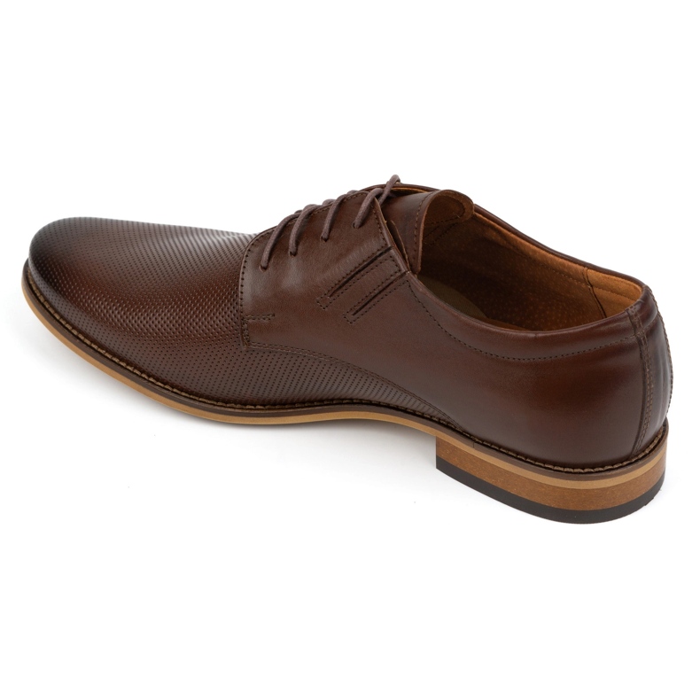 Olivier Eleganti scarpe in pelle maschile 483 in un colore marrone scuro 5